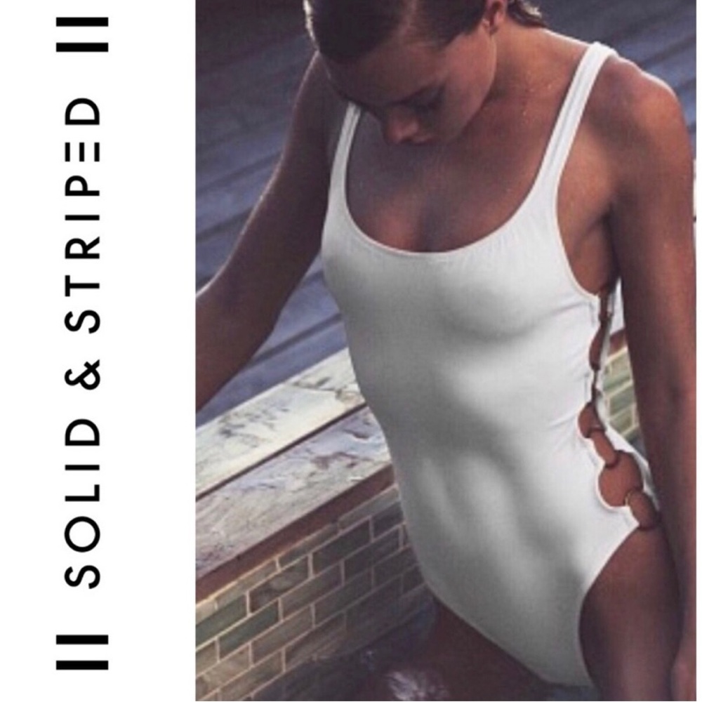 Solid & Stripped White One Piece - image 4